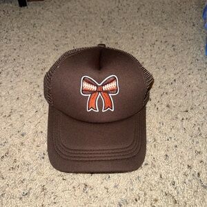 Brown Baseball Bow Cap
